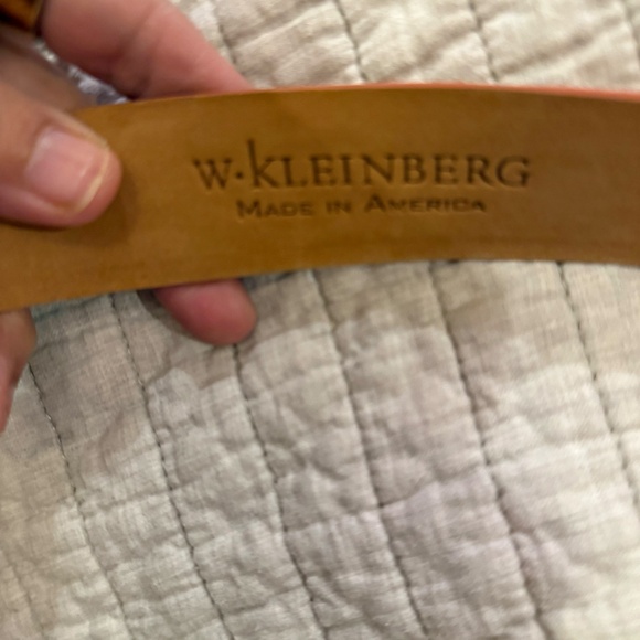 W. Kleinberg genuine calf suede Large L belt orange womens - Picture 2 of 3